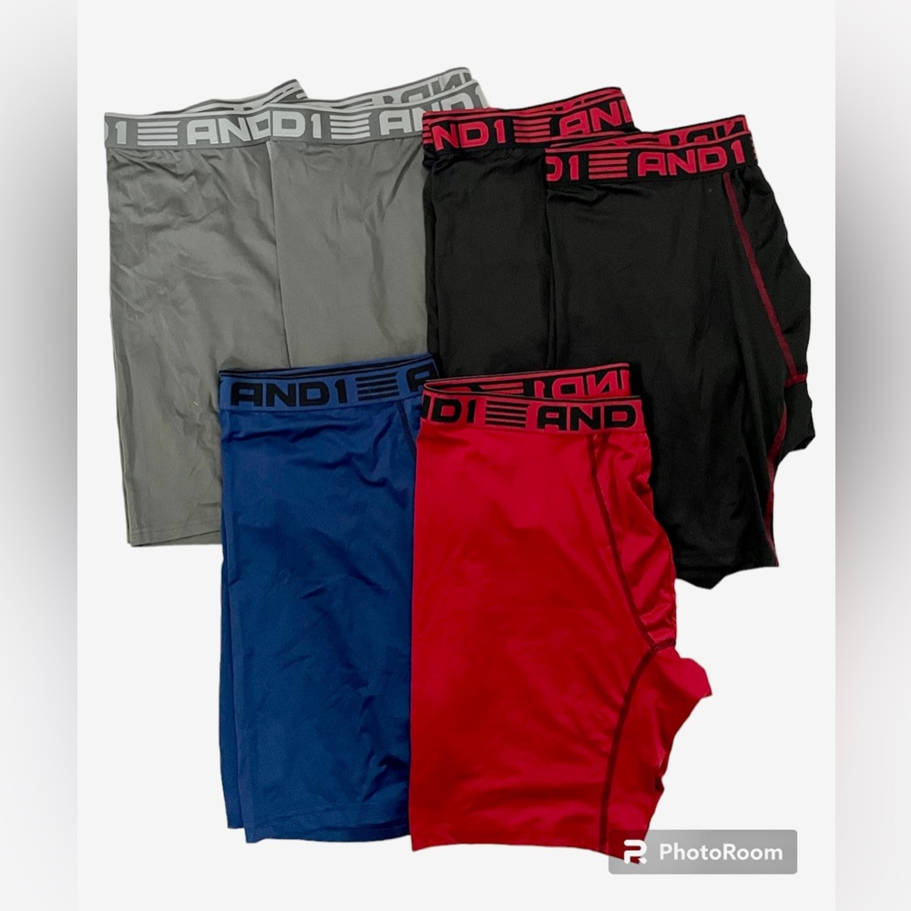NWOT 6 Pr Men 3X AND1 Performance Boxer Briefs 9" inseam Longer Length Comfort!